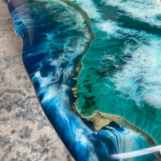 Ocean Art Couchtisch mit Epoxidplatte