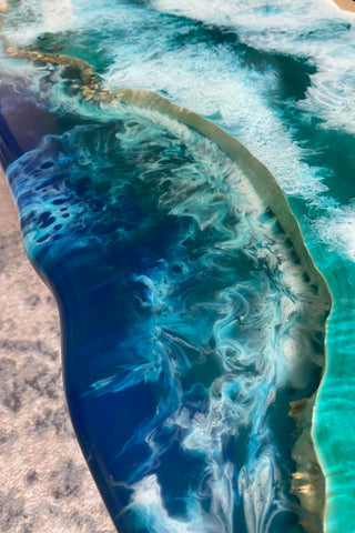 Ocean Art Couchtisch mit Epoxidplatte