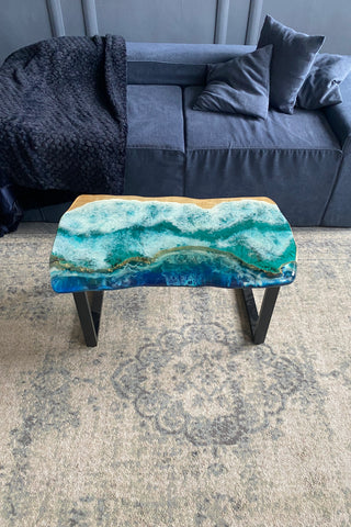 Ocean Art Couchtisch mit Epoxidplatte