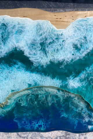 Ocean Art Couchtisch mit Epoxidplatte