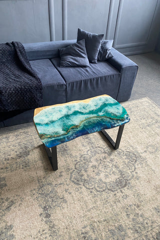 Ocean Art Couchtisch mit Epoxidplatte