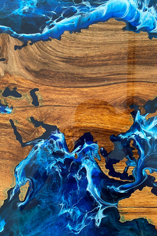 Epoxy World Map Coffee Table