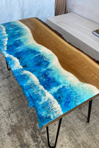 Ocean Themed Epoxy Table