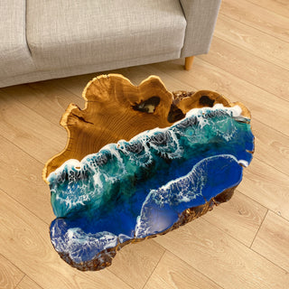 Live Edge Epoxidharz Couchtisch