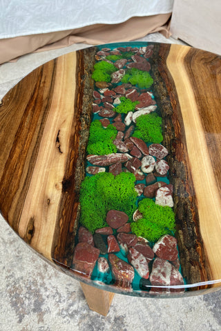 Walnut Epoxy Wood Coffee Table