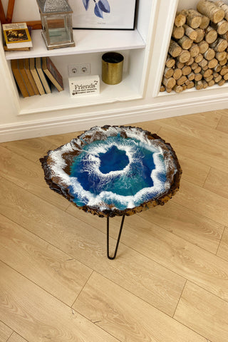 Ocean Walnut Resin Coffee Table