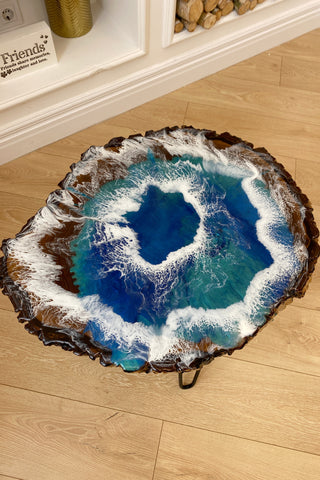 Ocean Walnut Resin Coffee Table