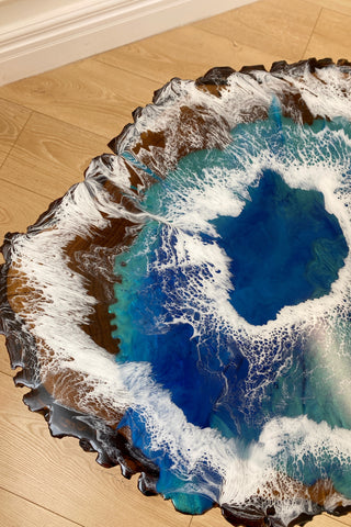 Ocean Walnut Resin Coffee Table