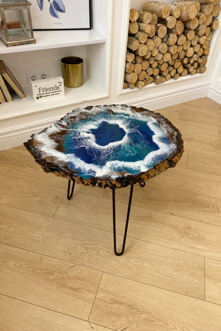 Ocean Walnut Resin Coffee Table