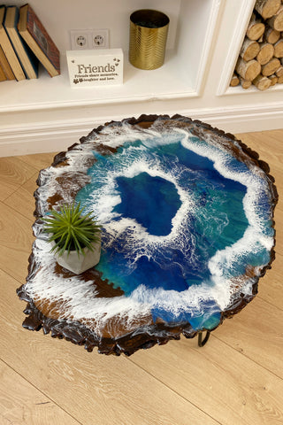 Ocean Walnut Resin Coffee Table