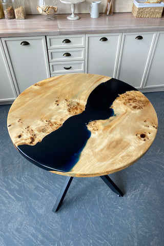 Epoxy Wood Round Dining Table
