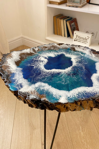 Ocean Walnut Resin Coffee Table