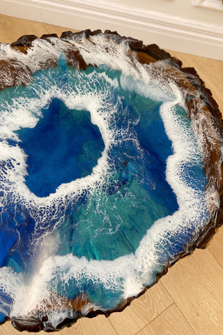 Ocean Walnut Resin Coffee Table
