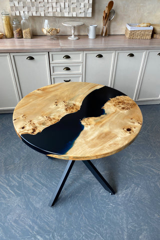 Epoxy Wood Round Dining Table