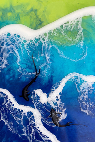 Set of 2 Ocean Resin Coffee Tables