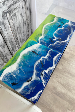 Set of 2 Ocean Resin Coffee Tables