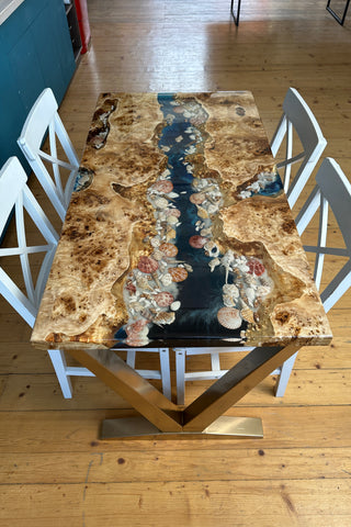 Seashell Epoxy Dining Table