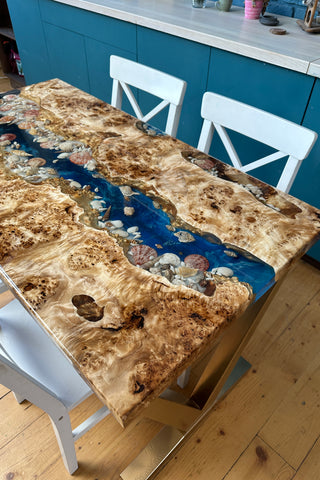 Seashell Epoxy Dining Table