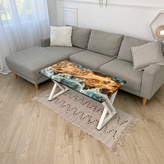 Epoxidtisch mit Ocean-Strand-Thema