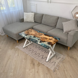 Rechteckiger Couchtisch aus Epoxidharz