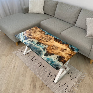 Rechteckiger Couchtisch aus Epoxidharz