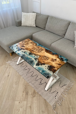 Rectangular Epoxy Resin Coffee Table