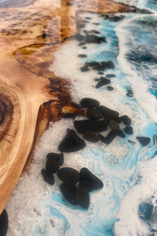 Rectangular Epoxy Resin Coffee Table