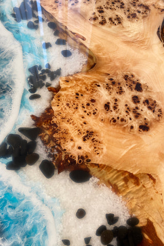 Epoxidtisch mit Ocean-Strand-Thema