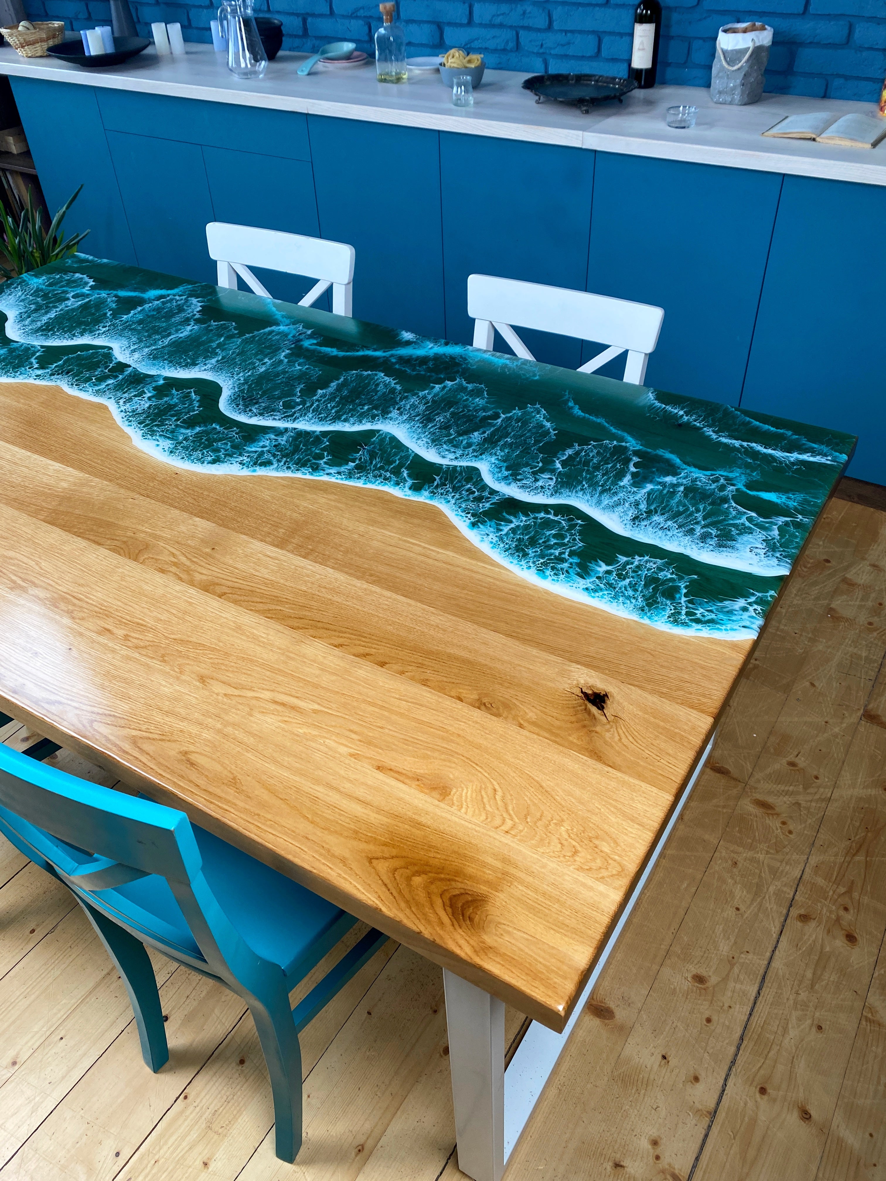 Blue Epoxy Dining Table, Ocean Table, Ocean Dining Table, Epoxy Resin  Table, Resin Table, Epoxy Table, Epoxy Coffee Table, Tabletop Epoxy 