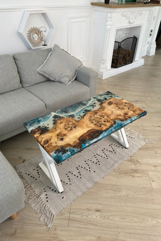 Rectangular Epoxy Resin Coffee Table