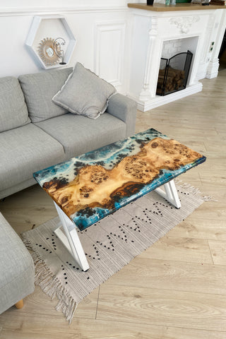 Epoxidtisch mit Ocean-Strand-Thema