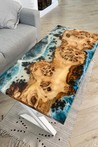 Rectangular Epoxy Resin Coffee Table