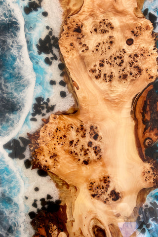 Epoxidtisch mit Ocean-Strand-Thema