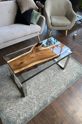 Walnut Slab Epoxy Coffee Table