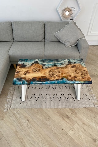 Rectangular Epoxy Resin Coffee Table