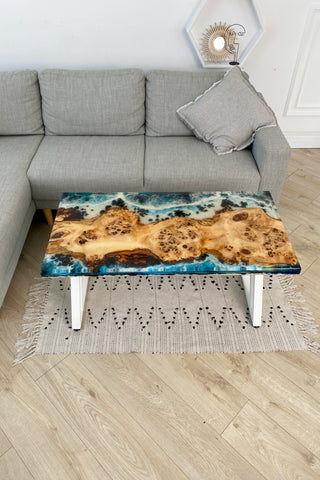 Epoxidtisch mit Ocean-Strand-Thema