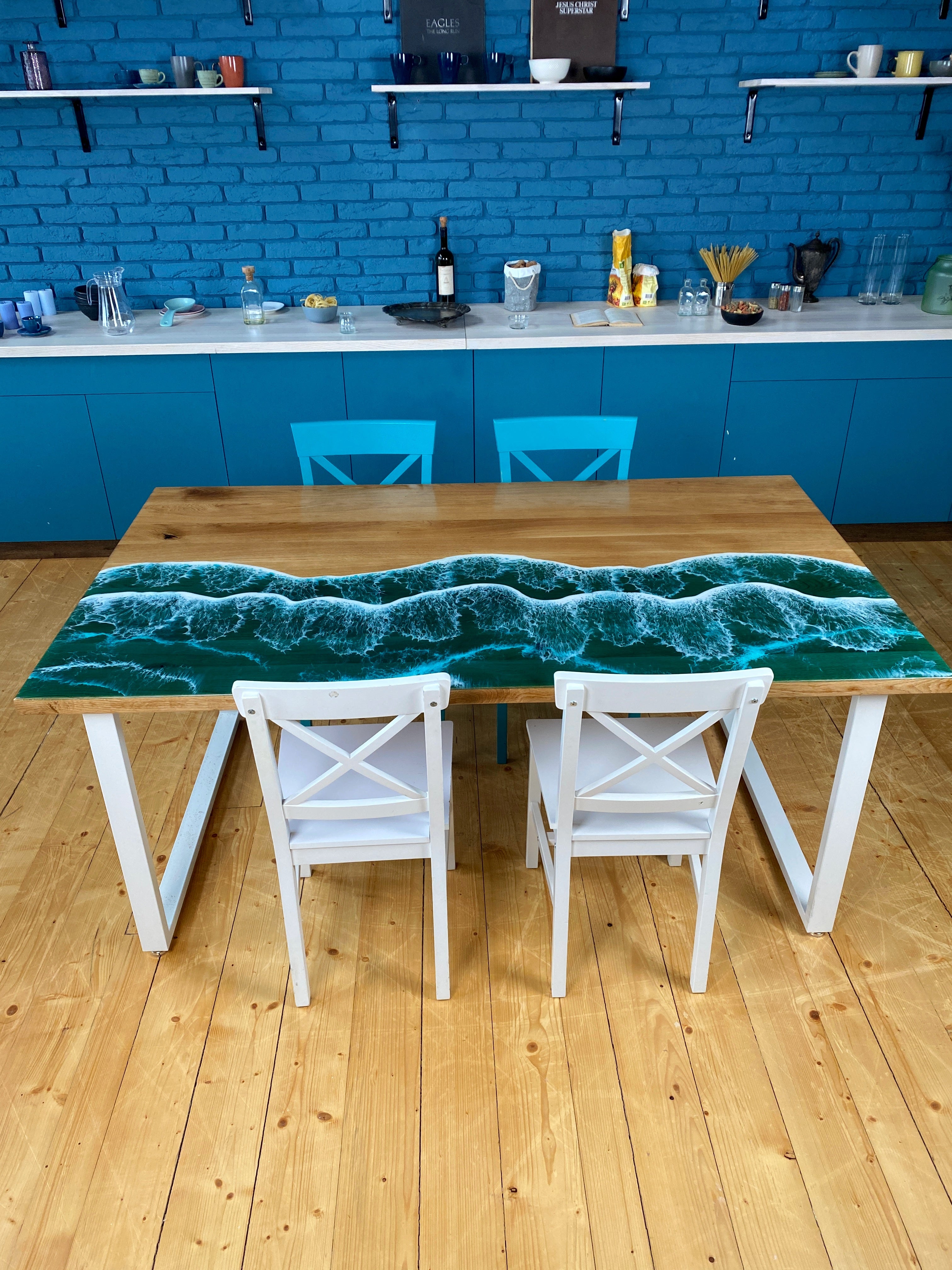 Made to Order Epoxy Resin Table, Custom Table, Ocean Design, Wood Art