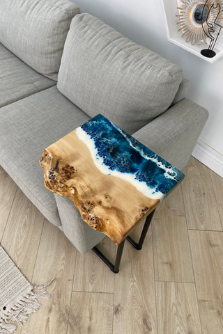 Ocean Wave Epoxy Resin Side Table