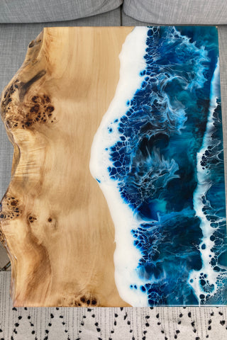 Ocean Wave Epoxy Resin Side Table