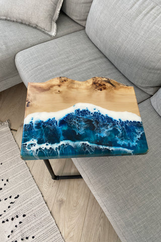 Ocean Wave Epoxy Resin Side Table