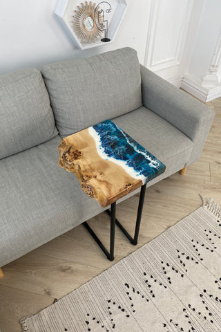Ocean Wave Epoxy Resin Side Table