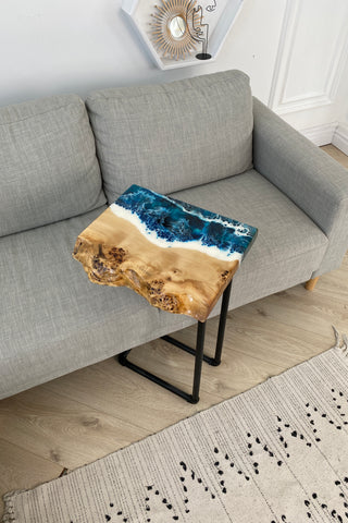 Ocean Wave Epoxy Resin Side Table