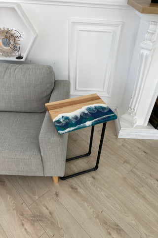 Wood and Epoxy Resin Side Table
