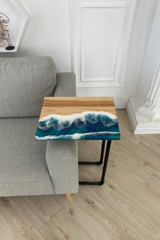 Wood and Epoxy Resin Side Table