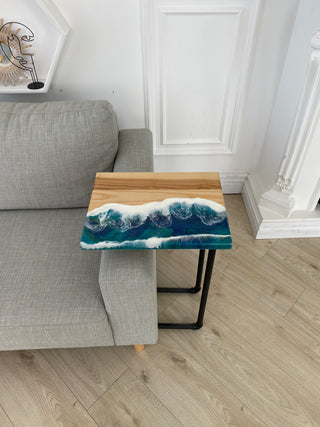 Wood and Epoxy Resin Side Table
