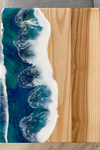 Wood and Epoxy Resin Side Table