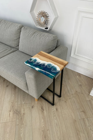 Wood and Epoxy Resin Side Table