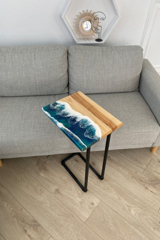 Wood and Epoxy Resin Side Table