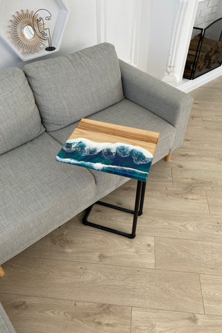 Wood and Epoxy Resin Side Table