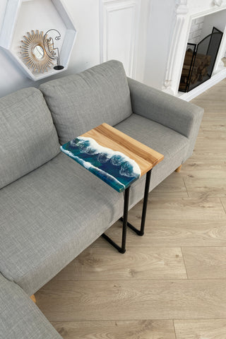 Wood and Epoxy Resin Side Table
